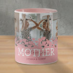 Wir Liebe Sie Mutter 3 Foto Tasse<br><div class="desc">Moderne Tasse für Mama mit einer Foto-Collage der Kinder,  einem niedlichen rosa Herzdesign,  dem Sprichwort "Wir Liebe deine Mutter" und den Kindernamen.</div>