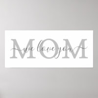 Wir Liebe Sie Mutter minimalistisch Zuhause Poster