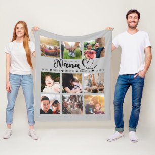 Wir Liebe Sie Nana Grandkid Namen Gray Foto Collag Fleecedecke