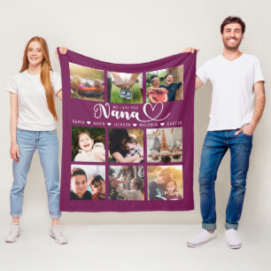 Wir Liebe Sie Nana Grandkid Namen Pink Fotocollage Fleecedecke