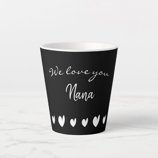 Wir Liebe Sie Nana Herz Latte Tasse (Vorderseite)