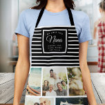WIR LIEBE SIE NANA Moderne Familienfoto Collage Schürze<br><div class="desc">Wir Liebe dich Nana! Perfektes Geschenk für Muttertag,  Geburtstag oder Feiertage: Eine moderne,  schicke Schürze,  die mit zehn Ihrer persönlichen Lieblingslieder sowie einer Nachricht,  den Namen der besten Großmutter aller Zeiten,  zugeschnitten ist. Das ist die schwarz-weiß gestreifte Version.</div>