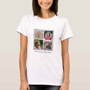 Wir Liebe Sie Oma 4 Foto Collage T-Shirt