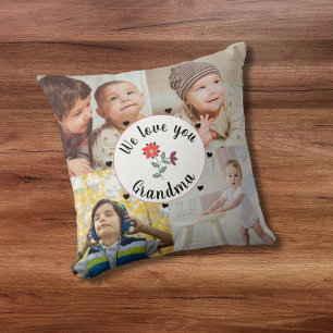 Wir Liebe Sie Oma 4 personalisierte Fotos halten S Kissen