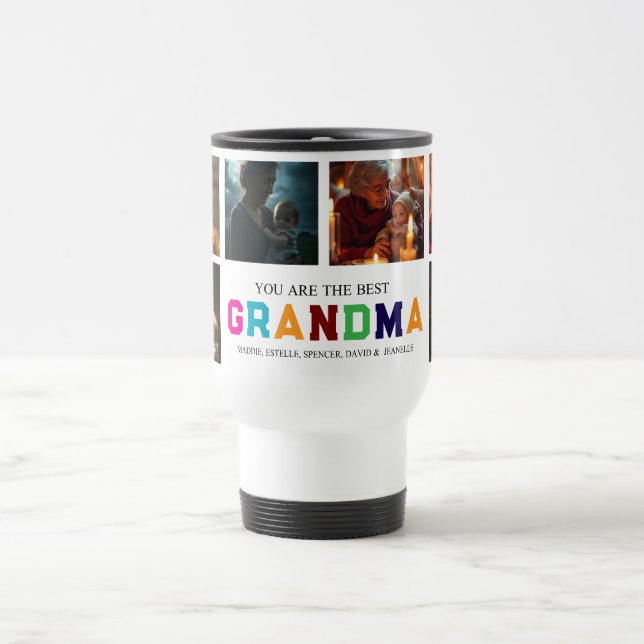 Wir Liebe Sie Oma Custom 6-Foto Reisebecher (Mittel)