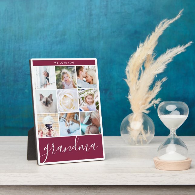 Wir Liebe Sie Oma Foto Geschenk Collage Bordeaux Fotoplatte (Seite)