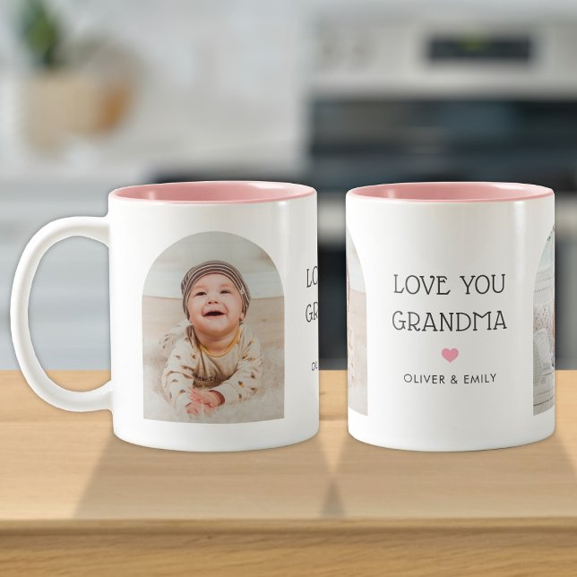 Wir Liebe Sie Oma Nana 2 Foto Arch & Name 11 oz Zweifarbige Tasse (Von Creator hochgeladen)