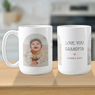 Wir Liebe Sie Oma Nana 2 Foto Arch & Name 15 oz Kaffeetasse