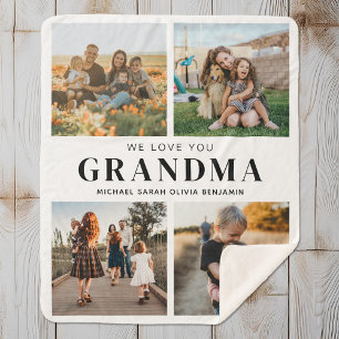 Wir Liebe Sie Oma Personalisiert 4 FotoCollage Sherpadecke