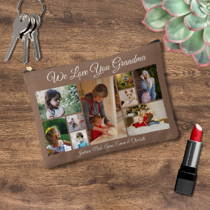 Wir Liebe Sie Oma PERSONALISIERT 9 FOTO Zubehörtasche