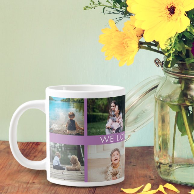 Wir Liebe Sie Oma Personalisiert FotoCollage Jumbo-Tasse (Von Creator hochgeladen)