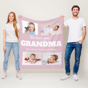 Wir Liebe Sie Oma Pink 4 Foto Kinderfamilie Fleecedecke