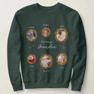 Wir Liebe Sie Oma sechs Foto mit Text und Herz Sweatshirt