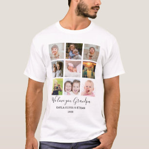 Wir Liebe Sie Opa 9 FotoCollage T-Shirt