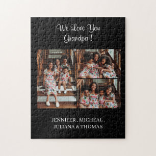 Wir Liebe Sie Opa Custom Foto Collage Script Puzzle