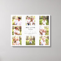 Wir Liebe Sie Opa & Oma Foto Collage Leinwand