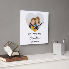 Wir Liebe Sie Opa | Personalisierte Wall-Uhr Quadratische Wanduhr