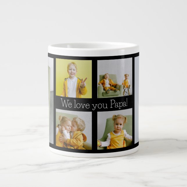 Wir Liebe Sie Papa 6 Foto Jumbo-Tasse (Vorderseite)