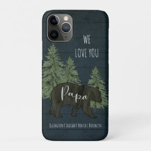 Wir Liebe Sie Papa Bear Forest Grandchildren Blue Case-Mate iPhone Hülle