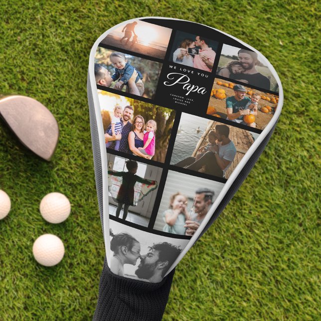 Wir Liebe Sie Papa Family Foto Collage Cool Trendy Golf Headcover (Von Creator hochgeladen)