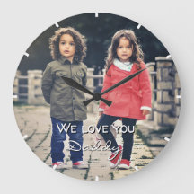 Wir Liebe Sie Papa Foto Acrylmauer-Uhr