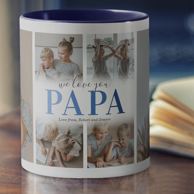 Wir Liebe Sie Papa Foto Collage Tasse (Von Creator hochgeladen)