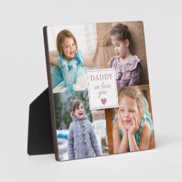 Wir Liebe Sie Papa Rosa Herz 4 Foto Collage Fotoplatte