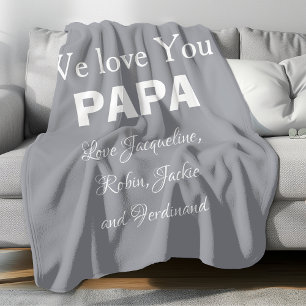 Wir Liebe Sie Papa Script Kinder Name Simple Moder Fleecedecke