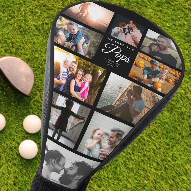 Wir Liebe Sie Pop Familienfoto Collage Sportfan Golf Headcover (Von Creator hochgeladen)