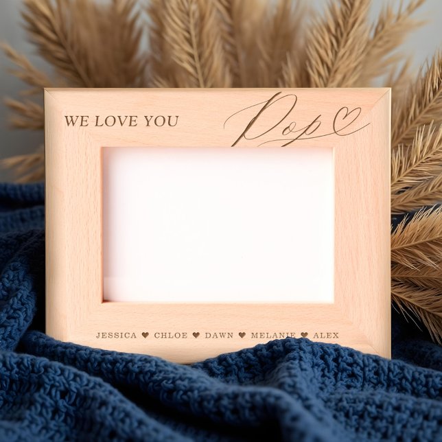 Wir Liebe Sie Pop Skript Herzkinder Namen Keepake Geätzte Rahmen (We Love You Pop Script Heart Kids Names Keepsake Etched Frames)