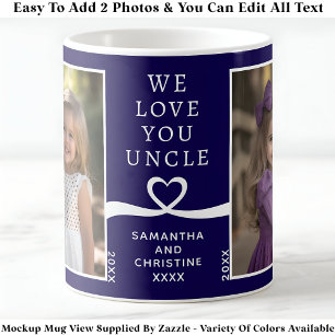 Wir Liebe Sie Uncle 2 Foto Custom Navy Moderne P20 Kaffeetasse