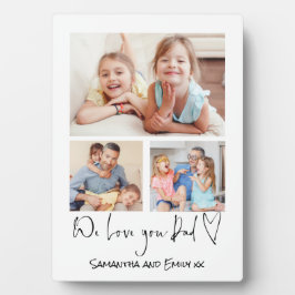 Wir Liebe Sie Vater 3 Fotos Script Name weiß Fotoplatte