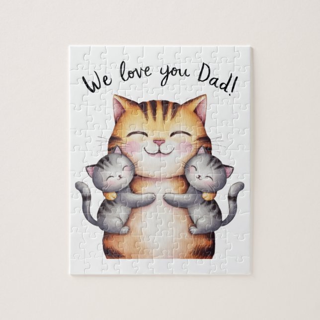 Wir Liebe Sie Vater Cat Puzzle (Vertikal)