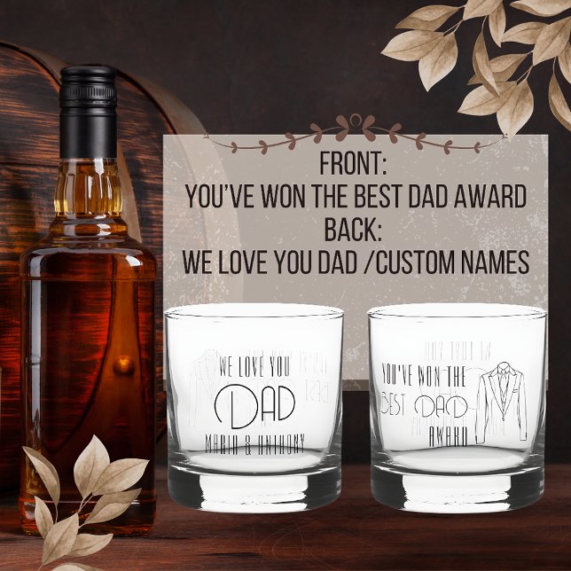 Wir Liebe Sie Vater, Gewinner des besten Papers Whiskyglas (A cherrished gift, a sophisticated elegant drinkware. Gift for birthday, father's day or christmas )