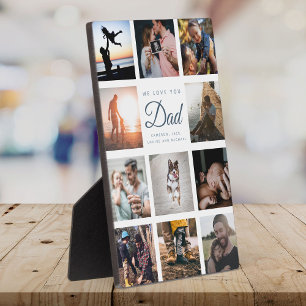 Wir Liebe Sie VATER Moderner Grau Eleganter Vater Fotoplatte