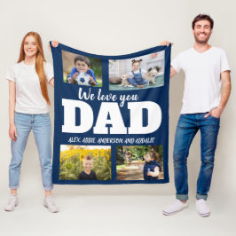 Wir Liebe Sie Vater Navy Blue 4 Foto Kinderfamilie Fleecedecke