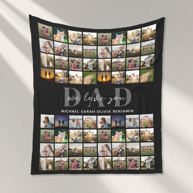Wir Liebe Sie Vater Personalisiert 64 FotoCollage Fleecedecke (Von Creator hochgeladen)