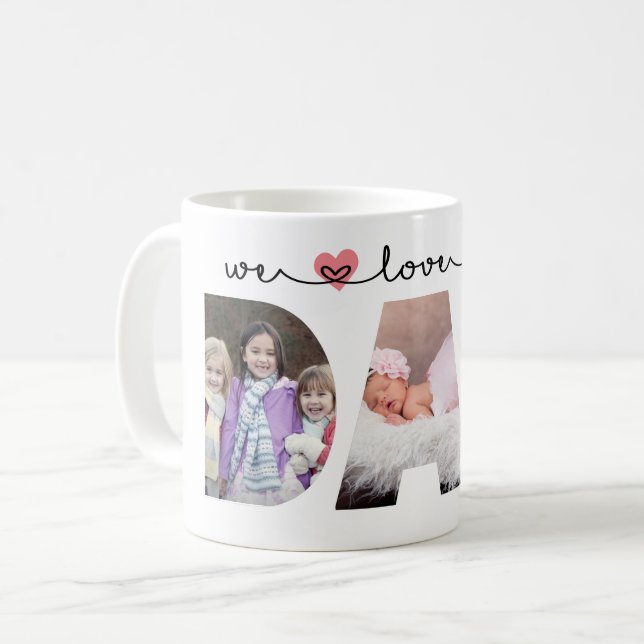 Wir Liebe Sie Vater| Vatertag - Foto Kaffeetasse (Vorderseite Links)