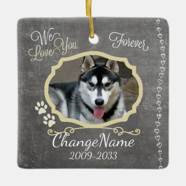 Wir Liebe Sie verfolgen für immer Keramikornament (Vorderseite)