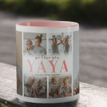 Wir Liebe Sie YaYa Foto Collage Tasse<br><div class="desc">Eine Kaffeemaschine für eine besondere Yiayia mit einer 6-Foto-Collage-Vorlage der Enkel,  den Worten "Wir Liebe Sie yaya" in einem niedlichen rosa Farbverlauf Schriftart,  und den Kindernamen.</div>