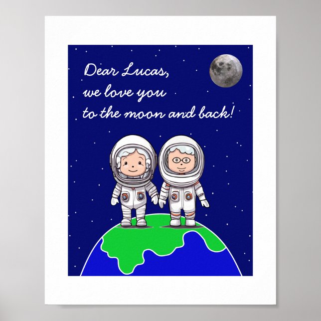 Wir Liebe Sie zum Mond und Backposter von JoImage Poster (Vorne)