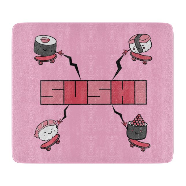 Wir Liebe Sushi - Sushi Liebe - ASL ILY Obsession Schneidebrett (Vorderseite)