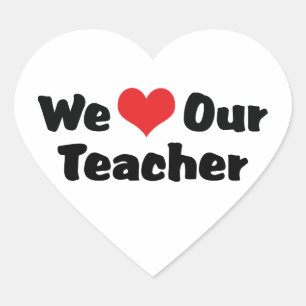 Wir Liebe unser Lehrer Herz-Aufkleber