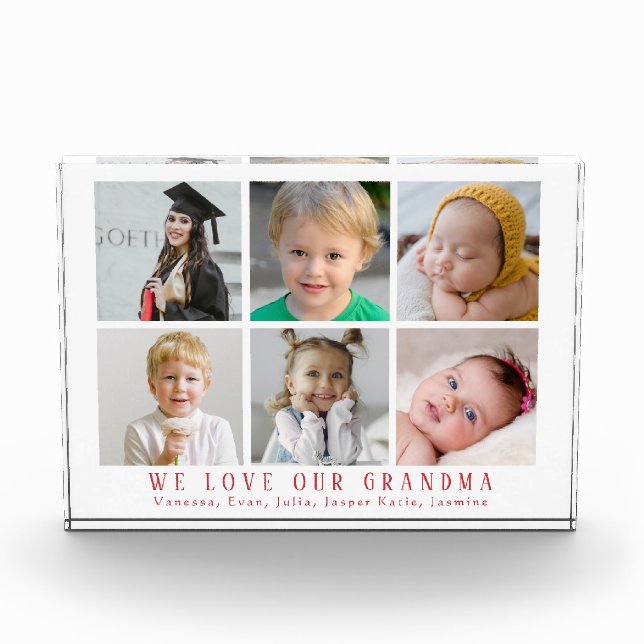 Wir Liebe unser Oma |Großkinder-FotoCollage Fotoblock (Vorderseite)