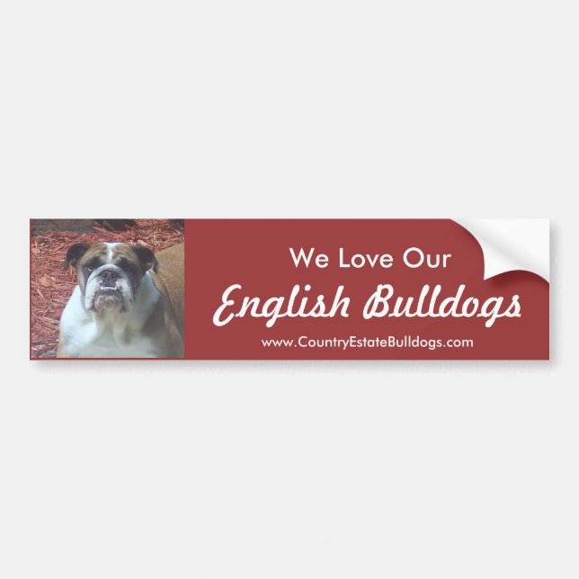 Wir Liebe unsere englischen Bulldoggen Autoaufkleber (Vorne)