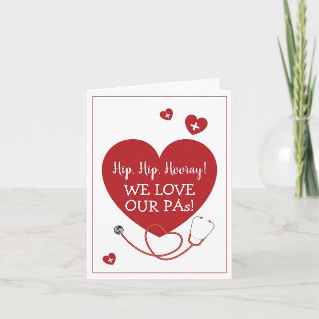 Wir Liebe unseres Arztassistenten Karte (Vorderseite)