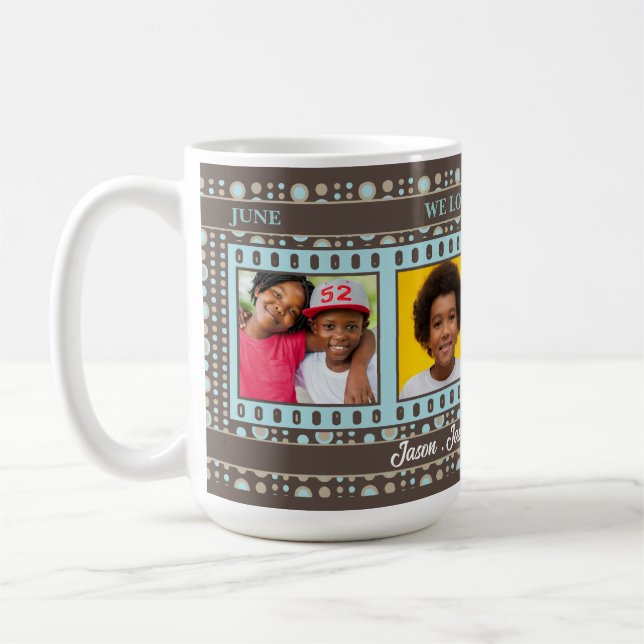 Wir Liebe Vater Brown und Blue 4 Foto Kaffeetasse (Links)