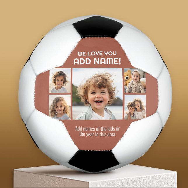 Wir Liebe Vater oder Opa - 5 FotoCollage Fußball (Custom Soccer Ball)