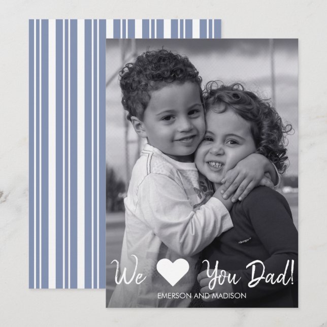 Wir Liebe Vater Vatertag Fotokarte Karte (Vorne/Hinten)