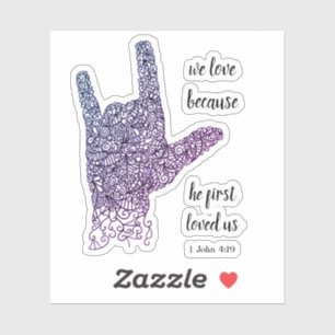 "Wir Liebe weil..." American Sign Language Vinyl Aufkleber